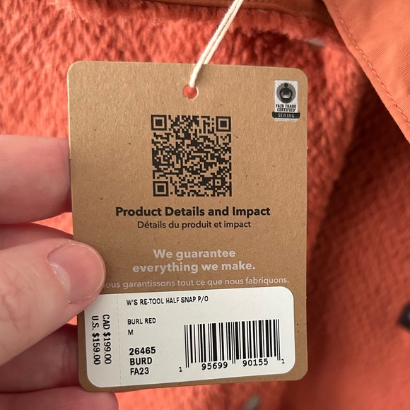 NWT Patagonia Women's Re-Tool Half-Snap Pullover in Burl Red - Picture 6 of 11